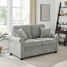Dwuosobowa sofa ASB-4170 GREY2, manżestrowa, szara