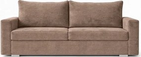 Sofa z Funkcją Spania DRAVOS Ciemnobeżowa Sztruksowa Nowoczesna