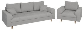 Jasnoszara sztruksowa sofa 210 cm Ariella – Ropez