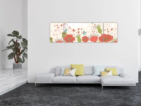 Obraz - Ptaszki na kwitnącej łące (170x50 cm)