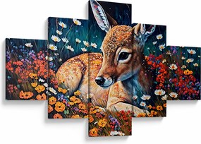 Obraz - Malowany jeleń (125x70 cm)