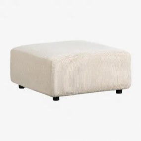 Pufa 85x85 Cm Do Modułowej Sofy Bruna Sztruksu Beżowy Len - Sklum