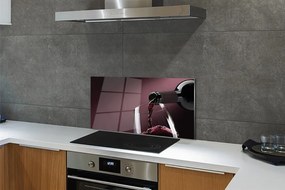 Panel szklany do Kuchni Głęboki Purpurowy Kolor Wina