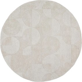 Wełniany okrągły dywan tkany ręcznie w kolorze kości słoniowej ø 160 cm Gigi – Flair Rugs