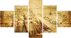 Obraz - Stara mapa (125x70 cm)