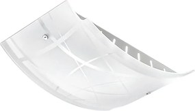 Lampa sufitowa Nereide średnia 45x31 cm, szkło satynowane, białe, sitodrukowe, 2XE27, chromowana podstawa, nowoczesny design, IP20, maks. 2x52 W