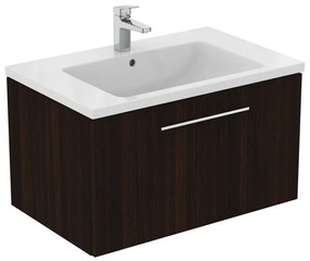 Ciemnobrązowa wisząca szafka pod umywalkę w dekorze dębu 80x44 cm i.Life B – Ideal Standard