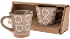 Zestaw 2 ceramicznych kubków Kroužky 100 ml,beżowy