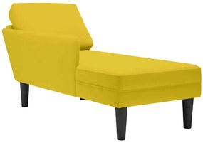 Żółta leżanka tapicerowana aksamitem - Frik