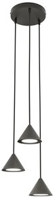 Czarna potrójna lampa wisząca - 4X D129 S1-N90