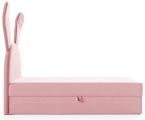 Różowe dziecięce łóżko kontynentalne 100x200 cm M9-S83