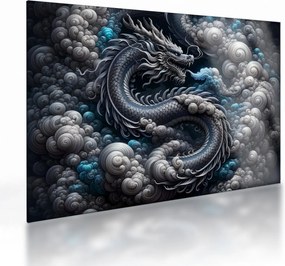 Obraz na szkle – Smok w dymie (70x50 cm)