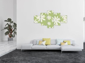 Obraz - Hipisi, zielone kwiaty N⁰1 (125x70 cm)