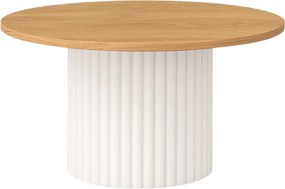 Okrągły stolik kawowy Pico o średnicy 58 cm, podstawa biała