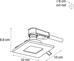 Zestaw 6 nowoczesnych reflektorów wpuszczanych Gunmetal Kwadrat IP44 - Qure