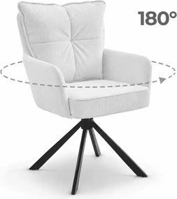 Designerskie krzesło obrotowe Foamy – sztruks, czarne nogi do jadalni i salonu