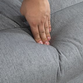 HOMCOM Fotel Podłogowy 3 w 1 Komfortowy 70x72 cm Składany z 6-stopniowym Oparciem Medytacyjny Wyglądem Lnu Wyściełany do Salonu Sypialni Szary | Aosom PL