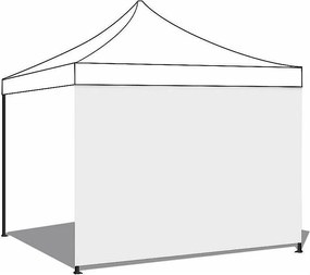 Wodoodporna biała osłona boczna 6x2m do altany składanej 3x6m