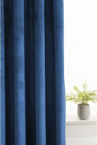 Zasłona zaciemniająca ELVIO VELVET 140x250 cm, granatowa Zawieszanie: Metalowe pierścienie