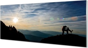 Panel Kuchenny Szklany Człowiek i Pies w Górach
