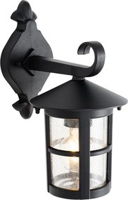 Klasyczna zewnętrzna lampa ścienna czarna IP44 - Herb