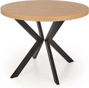 Okrągły rozkładany stół do jadalni Peroni dąb złoty / czarny