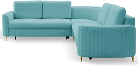 Narożnik LAREN nowoczesna sofa z funkcją spania pojemnik na pościel lewa strona CASTEL 70 251x251x85 cm
