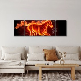 Obraz - Koń w ogniu (170x50 cm)