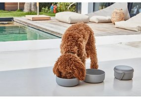 Silikonowy zestaw misek podróżnych dla psów ø 19 cm Bento Concrete/Slate – MiaCara