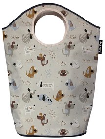 Beżowy tekstylny dziecięcy kosz na zabawki 57x26x70 cm Woof Woof – Butter Kings