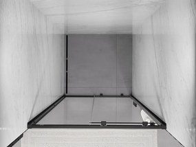 Mexen Exo-S drzwi prysznicowe rozsuwane 105 cm, transparent, czarne - 8151-105-000-70-00