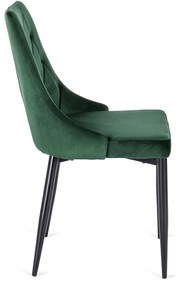 Zestaw Stół Prostokątny Rozkładany CLARK 120-160 cm Dąb Artisan/Czarny i 4 Krzesła Tapicerowane do Jadalni CORK Zielone Welurowe