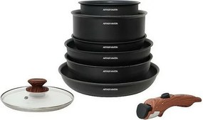 Zestaw garnków 8 elementów ARTHUR MARTIN - Aluminium - Rączka drewniana - Do wszystkich rodzajów kuchenek, w tym indukcyjnych