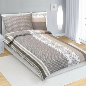 Bellatex Pościel krepa Ornament kawowy, 140 x 200cm, 70 x 90 cm