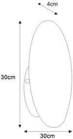 Kinkiet metalowe koło 30 cm nowoczesny beżowy C0-L35