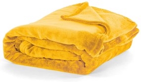 Żółta narzuta z mikropluszu na łóżko jednoosobowe 150x200 cm Cosy – Tiseco Home Studio
