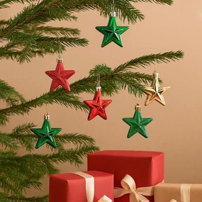 Ozdoby choinkowe, gwiazdki z tworzywa sztucznego, 6 szt.