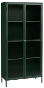 Ciemnozielona metalowa witryna 90x190 cm Bronco – Unique Furniture