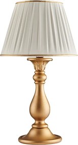 Drewniana lampa Lucca w kolorze antycznego złota, 1 lampa z abażurem, śr. 35, wys. 60, Ø35, BL271-LM-OR