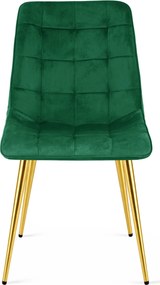 Zielone welurowe krzesło w stylu glamour L4-M45