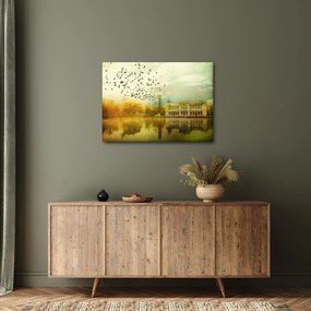 Obraz namalowanego krajobrazu z rezydencją (70x50 cm)