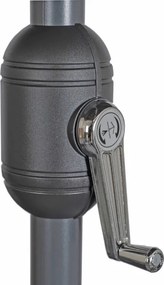 Zestaw Mebli Ogrodowych NEBRASKA Szary 6 Krzeseł Stół Tarasowy Parasol Nowoczesny