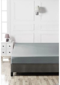 Ciemnoszare bawełniane prześcieradło z gumką 160x200 cm – Mijolnir