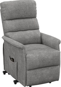 HOMCOM Fotel relaksacyjny z funkcją wstawania regulowane oparcie i podnóżek do 120 kg szary 66x90x96 cm | Aosom PL
