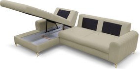 Masseno Narożnik VERONA z funkcją spania i pojemnikiem na pościel Narozniki L, Rozkładana sofa - Beżowy, LOFT 2