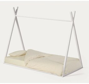 Białe łóżko dziecięce z litego drewna bukowego w kształcie domku ze stelażem 90x190 cm Maralis – Kave Home
