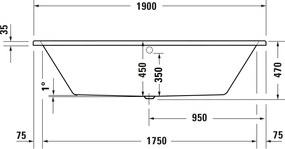 Duravit DuraPecos prostokątna wanna do zabudowy