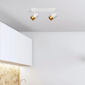 Lampa sufitowa w biało-złotym kolorze z metalowym kloszem 34x5.5 cm Tobi – Candellux Lighting