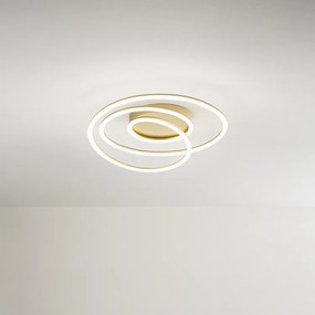 Lampa sufitowa LED SPIRA z metalu szczotkowanego w kolorze złota 68W Perenz