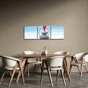 Obraz - Równowaga z kamieniami (z zegarem) (90x30 cm)